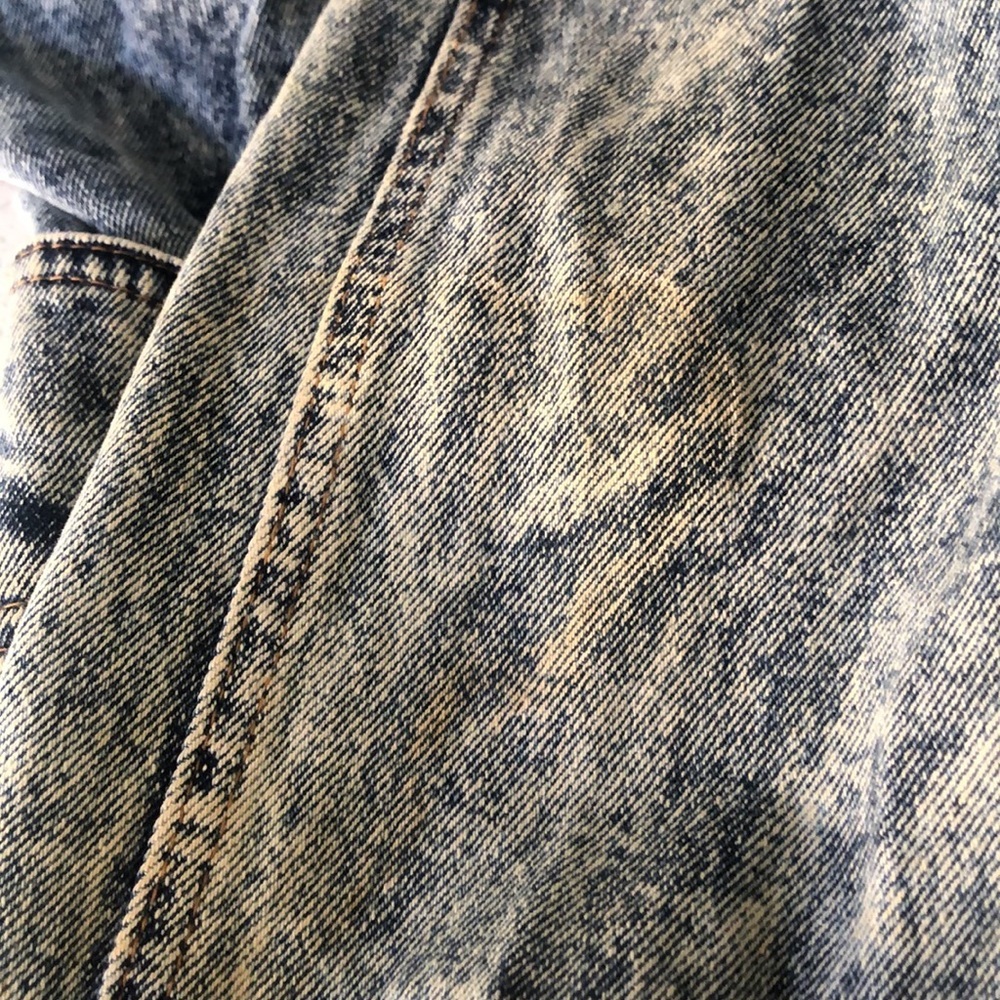 Vintage 80s/90s stone washed denim and leather snake print fringe jacket size S - Picture 9 of 17